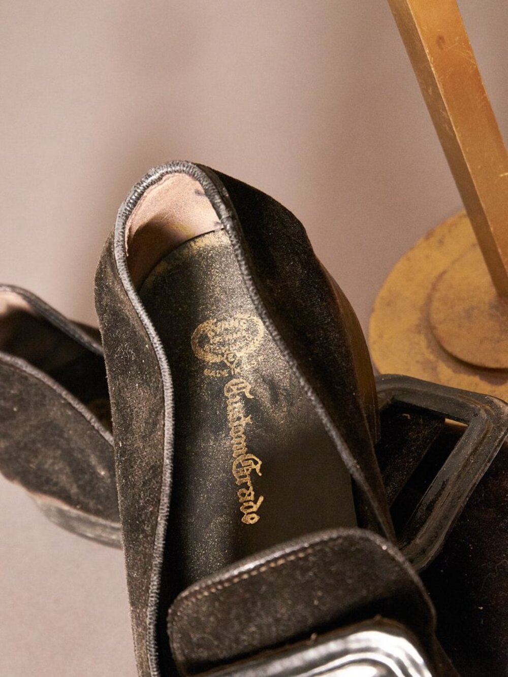 1970s Vintage Black Velvet Evans Men’s Dress Shoes